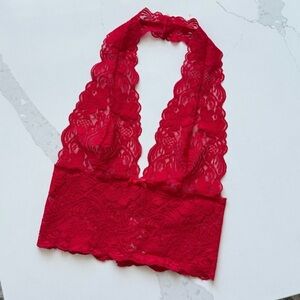 Fredericks of Hollywood Lace Halter Bralette Small